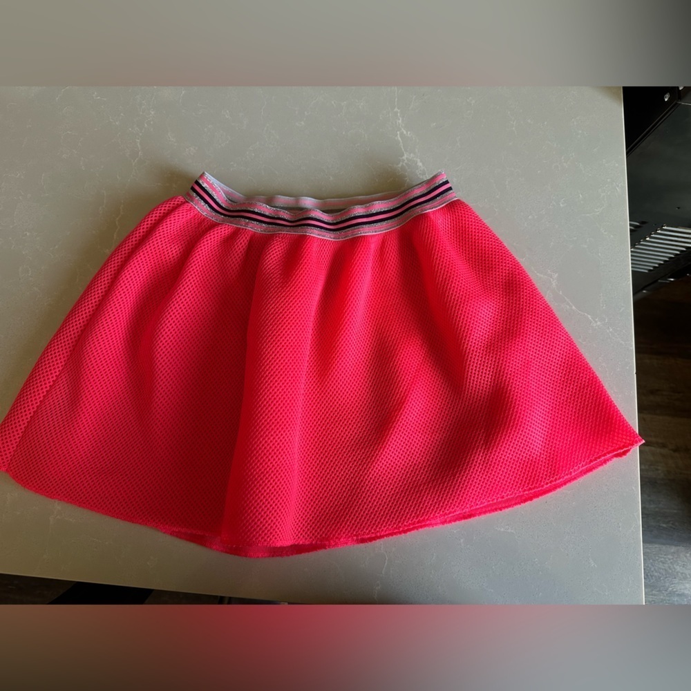 Gently Used Cat & Jack Pink Kids Skirt with Striped Waistband